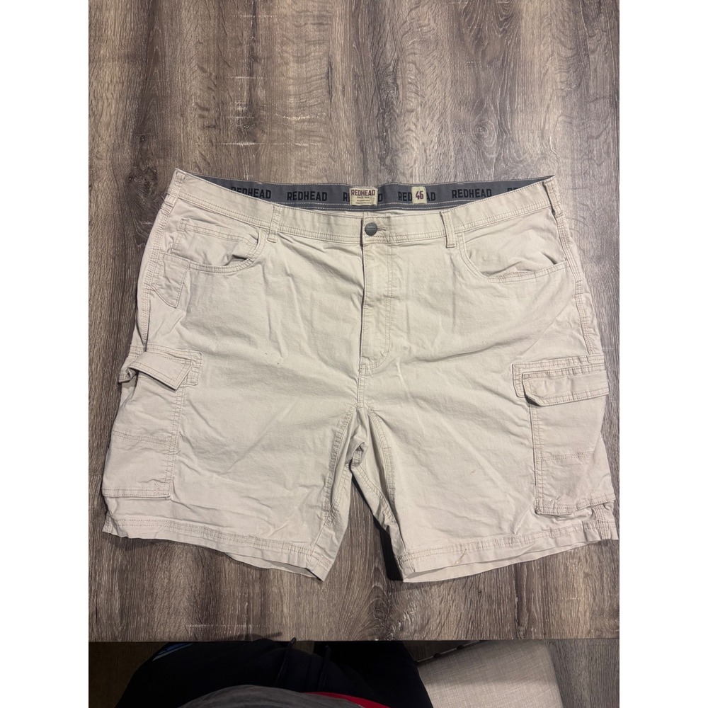 Redhead Mens Khaki Cargo Shorts Size 46 Tan Stretch Hiking Outdoor 612RHS24-8110